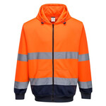 Hi-Vis Contrast Zipped Hoodie
