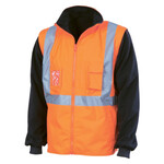 Hi Vis “4 in 1” Zip off Sleeve Reversible Vest, ‘X’ Back with Additional Tape on Tail
