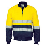 Mens HiVis Two Tone D/N Cotton Bomber Jacket with CSR R/Tape