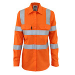 Womens HiVis L/W Cotton VIC Rail CSR Shirt