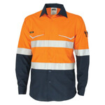 Two Tone RipStop Cotton Long Sleeve Shirt with Reflective CSR Tape