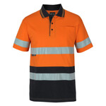 Mens Hi Vis (D+N) Short Sleeve Cotton Polo