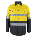 Mens Hi Vis Long Sleeve (D+N) 150G Work Shirt